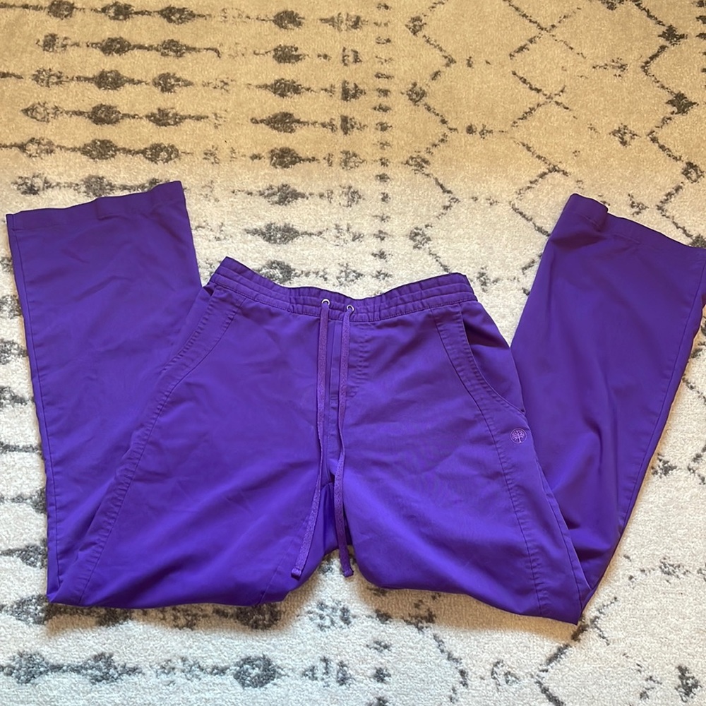 Healing hands purple scrub pants